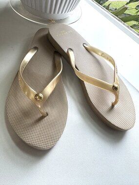 COACH Gold Flip Flops Women’s Size 9B, Sandals, Toe Post